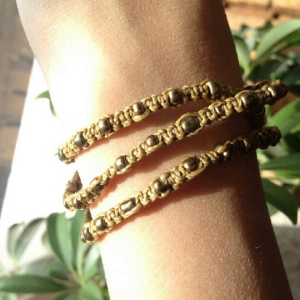 Beaded Handspun Wrap bracelet #coachella